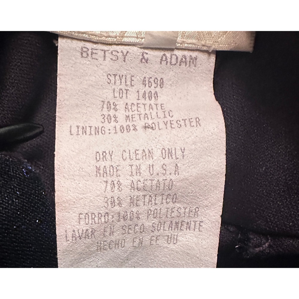 Cache Betsy Adam 6 Navy Blue Metallic Sparkly Sequin Maxi Gown Formal Evening S - Picture 10 of 10